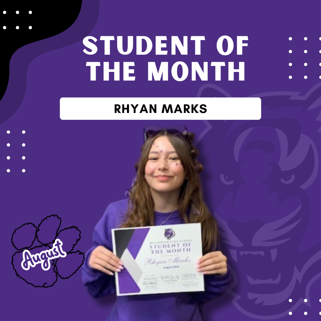  Rhyan Marks August Student of the Month